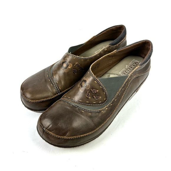 L'artiste Spring Step Burbank Shoes 40 Brown Leather Slip On Mules Womens - Picture 1 of 9